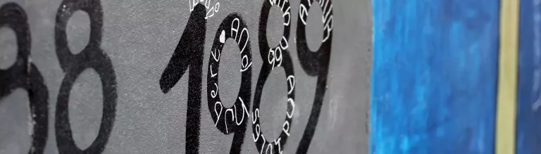 Berliner Mauer, Schriftzug darauf 1989